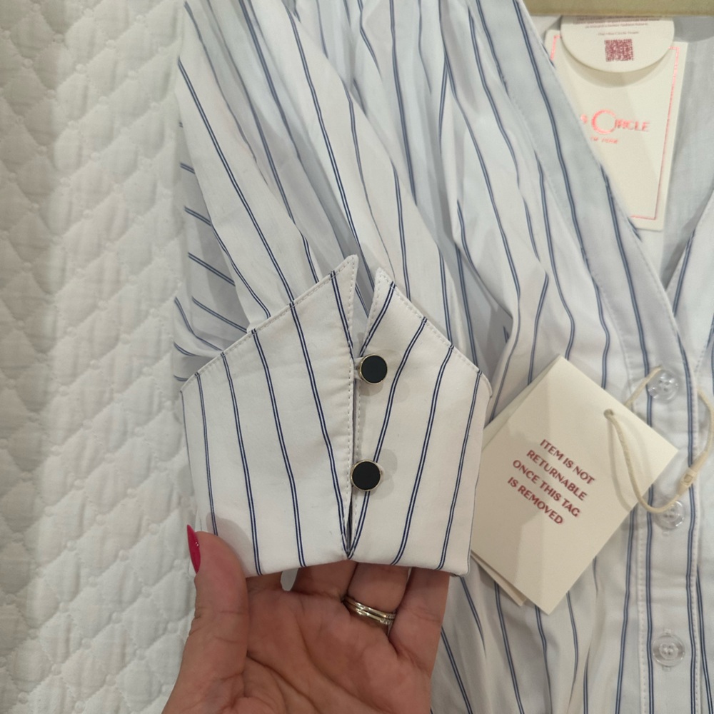 Miss Circle Cotton Poplin Pleated Midi Preppy Shirt Dress SOLD OUT ONLINE - Picture 10 of 15